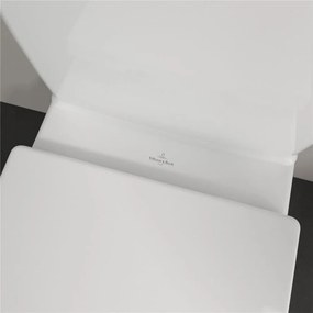 VILLEROY &amp; BOCH Avento WC misa kombi s hlbokým splachovaním bez vnútorného okraja, zadný odpad, 370 x 640 mm, biela alpská, s povrchom CeramicPlus, 5644R0R1