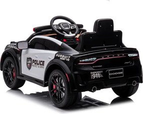 LEAN CARS Dodge Charger Policajné auto na batérie biela a čierna