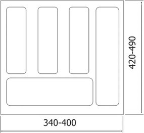 IN-DURO Príborník STRIPES 34 - 40 cm s hĺbkou 42 - 49 cm, antracit