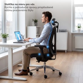 Ergonomická kancelárska stolička čierna so sieťovinou VECTOR