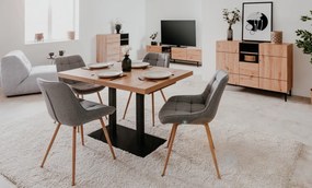 Široká TV skrinka Nola, dub artisan/čierna