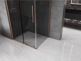 Mexen Velar, sprchový kút s posuvnými dverami 120 x 90 cm, 8mm šedé sklo, medená matná, 871-120-090-41-65