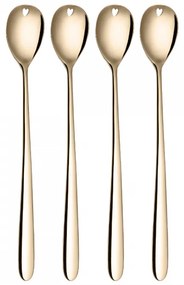 Sola - Latté lyžičky so srdiečkom champagne 4 ks set – Love Cutlery (116628)