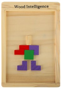 KIK Drevené puzzle tetris bloky 40el.