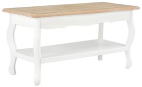 Konferenčný stolík, bielo hnedý 87,5x42x44 cm, borovicový masív