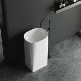 BPS-koupelny Voľne stojace keramické umývadlo HYD-CO-WH-WOF-490 49x38 cm, biele