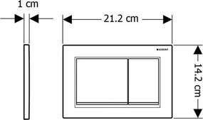 Geberit 115.080.KM.1 - Splachovacie tlačidlo Omega30 21,2x14,2 cm čierna / lesklý chróm