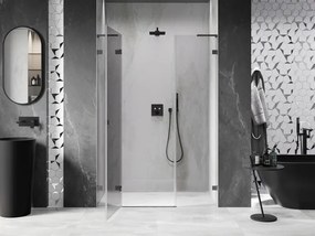 Mexen Lunar L, ľavé otočné sprchové dvere 135 cm, 8mm číre sklo, grafitový profil, 834SL-135-050-95-00-L