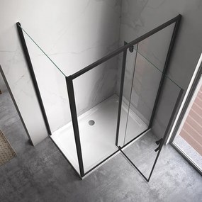 BPS-koupelny Obdĺžnikový sprchový kút ZES KZ07B BL 110x90 čierna/transparent - bez vaničky