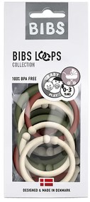 Bibs Loops Hryzátko/zavesenie cumlíka 12ks Farba: zelená-červená-béžová