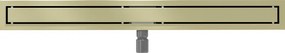 Mexen Flat, lineárny podlahový žľab 100 cm, M13, zlatá matná, 1A10100-15