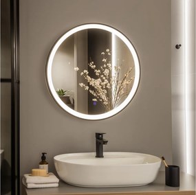 Brilagi - LED kúpeľňové zrkadlo ASTI LED/19W/230V 60 cm čierna IP44 CRI 90 stmievateľné + CCT