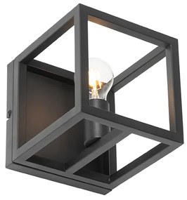 Priemyselná nástenná lampa čierna - Cage