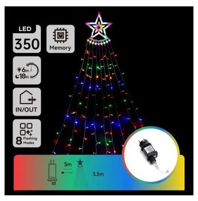 Aigostar - LED RGBY Vonkajšia vianočná dekorácia 350xLED/6W/230V 3,5m IP44