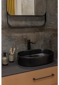 Laveo Desna, umývadlo na dosku 500x350x120 mm, čierna matná, LAV-VUD_B250