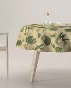 Obrus okrúhly farba produktu béžová látka zapletaná, vzorované