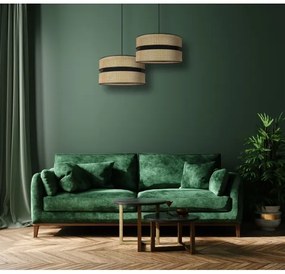 Duolla - Luster na lanku DUO 1xE27/15W/230V pr. 40 cm ratan/čierna