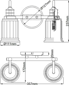Quoizel QZ-SWELL2-BB-BATH-LED Kúpeľňové nástenné svietidlo SWELL 2xG9/3W/230V IP44 zlaté