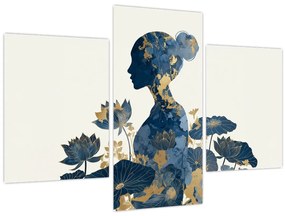 Obraz - Mramorový profil ženy (90x60 cm)