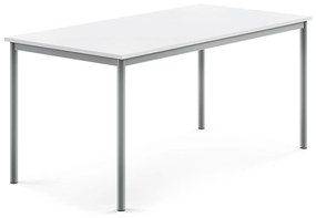 Stôl SONITUS, 1600x800x720 mm, HPL - biela, strieborná