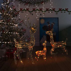 Akrylová sobia rodinka vianočná dekorácia 300 LED farebná 329796