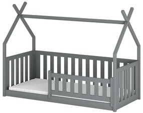 Posteľ Domček Bodzio 90x200 sivá