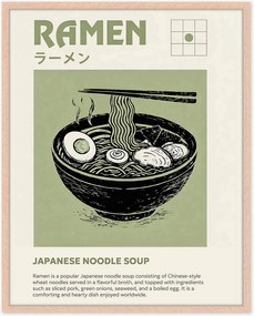 Ručne vyrobená nástenná dekorácia v ráme Ramen
