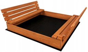 SandTropic Pieskovisko drevené XXL 146x138 cm uzatvárateľné - impregnované