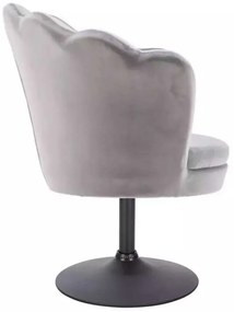 LuxuryForm DESIGN Kreslo FREY VELUR na čiernom tanieri - svetlo šedé