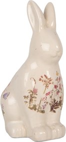 Keramická dekorácia králik s lúčnymi kvetmi Flowers of Love M - 13*10*21 cm