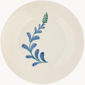 Ručne maľované raňajkové taniere Indigo Flora, 6 ks