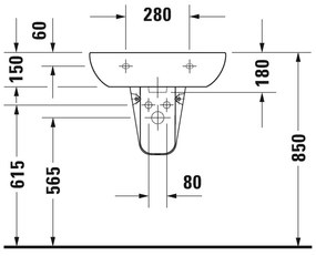 Duravit D-Code - Umývadlo 600x460 mm, s prepadom, biela 23106000002