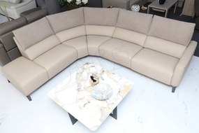 žiadna značka Moderný rohový gauč ALESSIA - prírodná koža + Relax