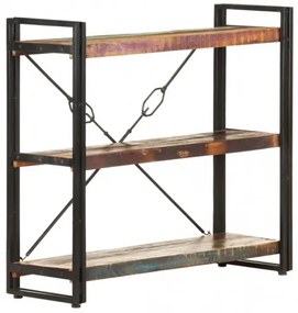 vidaXL Knižnica s 3 policami 90x30x80 cm recyklovaný masív-