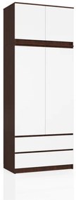 Skriňa s nadstavcom S 90 cm 2D 2SZ CLP wenge / biela