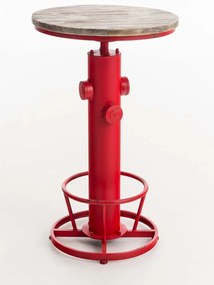 Kovový barový stôl Ruhr v industriálnom štýle - Červená