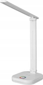 Stmievateľná stolná lampa LED RGBW s bezdrôtovým nabíjaním, 7W/5V USB, biela