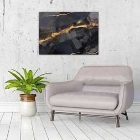 Obraz - Čierno - zlatý dekor (70x50 cm)