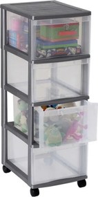 SUNDIS Úložný box so 4 zásuvkami, antracit, OFFICEMIX - MAXI