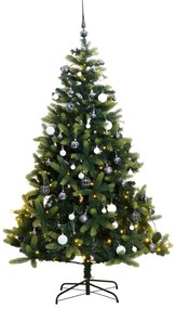 Umelý výklopný vianočný stromček 150 LED a sada gúľ 150 cm 3210322