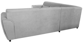Rozkladacia rohová sedacia súprava VISEU do tvaru L s úložným priestorom, pravá, šedá/biela