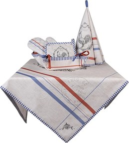 Béžová bavlnená chňapka - podložka s kohútom Devine French Roster - 20*20 cm