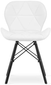 Set troch jedálenských stolička LAGO ekokoža biele (čierne nohy) (3ks)