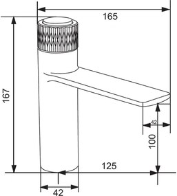 Mexen ZERO+ - umývadlová batéria, zlatá,71600-50
