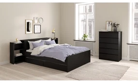 Čierne zásuvky pod posteľ v súprave 2 ks 90x190/140x190 cm Naia – Tvilum