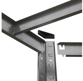 Fistar Rohový regál 1800x700x400x425 mm kovový zinkovaný 5-policový, nosnosť 750 kg