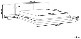 Manželská posteľ 160 cm ZEPHYRE (s roštom) (biela). Vlastná spoľahlivá doprava až k Vám domov. 1007564