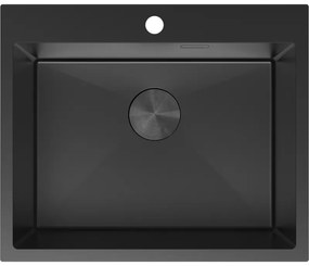 Mexen Solix, 1-komorový nerezový drez 600 x 500 mm, čierna, 6408601000-70