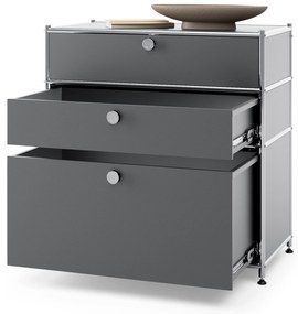 Kovová komoda »CN3« s 3 zásuvkami, sivá