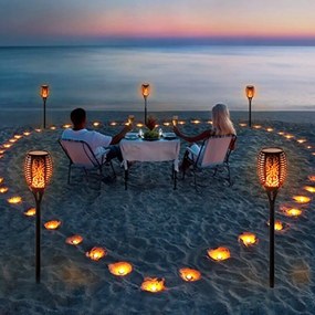 Bezdoteku LEDSolar 96 solárne vonkajšie horiacu fakľu pochodeň 2 ks, 96 LED, bezdrôtové, IPRO, 1W, teplá            farba